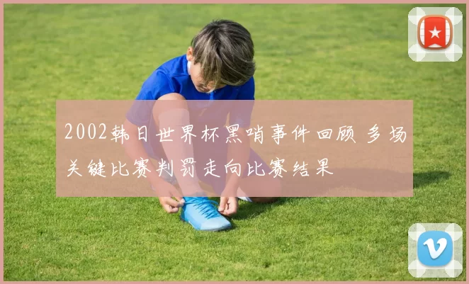2002韩日世界杯黑哨事件回顾 多场关键比赛判罚走向比赛结果